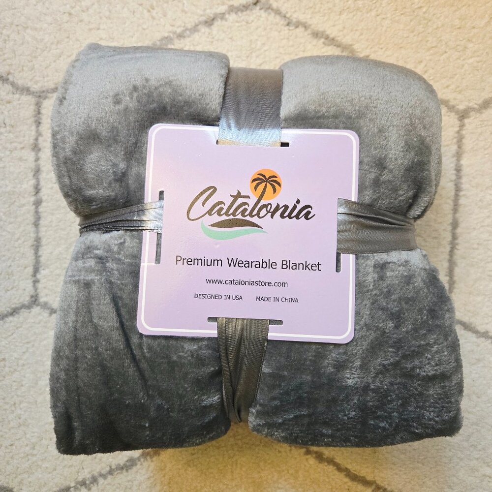 Catalonia Premium Wearable Blanket, Gray